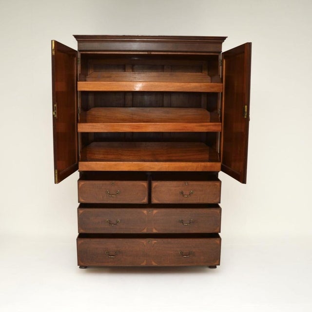 Antique Edwardian Linen Press from Maple and Co., 1890s For Sale - Image 6 of 13