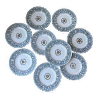 Wedgwood England Florentine Turquoise Salad Plates- Set of 9 For Sale
