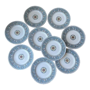 Wedgwood England Florentine Turquoise Salad Plates- Set of 9