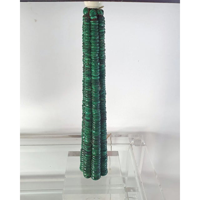 Green Malachite and Acrylic Table Lamps, 1990s, Set of 2 For Sale - Image 8 of 9