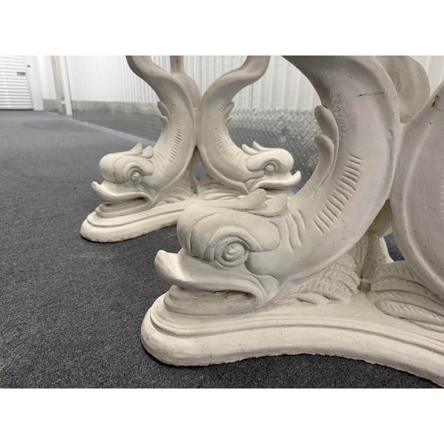 Sculpture Materials Vintage Neoclassical Pedestal Bases With Dolphin Motif, Pair For Sale - Image 7 of 12