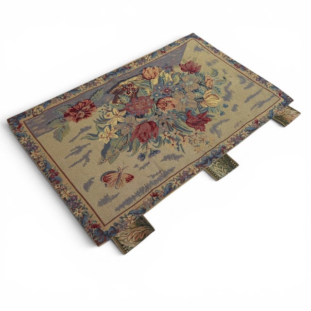 A charming vintage Chinese tapestry from the 1960s, handmade in wool on a cotton foundation and inspired by the decorative...