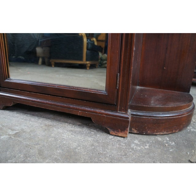Mid Century Demilune Chippendale Style Mahogany Console Table Hall Cabinet 47" For Sale - Image 12 of 15