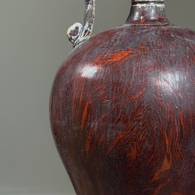 Ceramic Antique Chinese Tang Dynasty Sancai Style Pottery Double Dragon Bottle Vase For Sale - Image 7 of 8