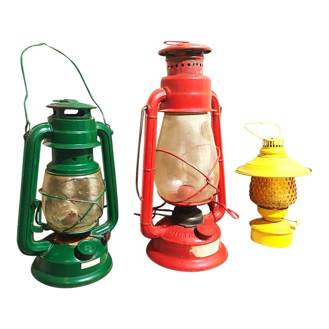 Vintage Early 19th Century Railroad Oil Lamp Lanterns Set of 3 Chairish