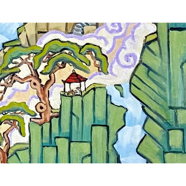 Chinese Chinese Landscape Original Oil Painting Stephen McDonough For Sale - Image 3 of 10