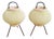 Tripod Lamps in Pale Green Pleated Celluloid, 1960s, Set of 2 For Sale