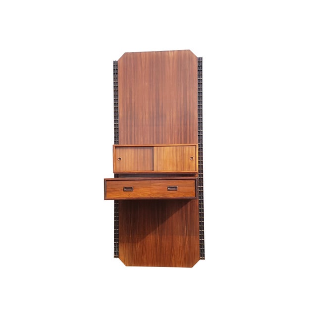 Mid-Century Modern Italian Wall Unit in Wood Brass and Painted Metal, 1960s For Sale - Image 10 of 18