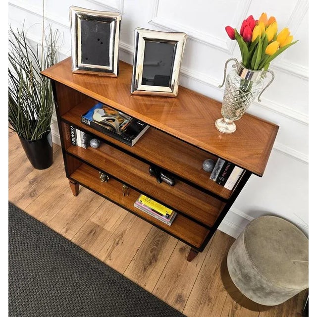Vintage Italian Bookcase in Walnut, 1960s For Sale - Image 6 of 10