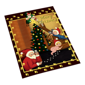 No Milk or Cookies for Santa Christmas Greeting Card, Gold Foil, Artist Signature Alieska & Jose