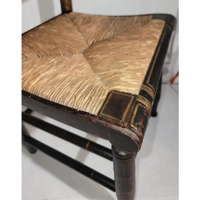 Textile Early 19Thc Original Stenciled Hitchcock Child's Chair For Sale - Image 7 of 7