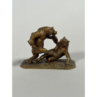 Christophe Fratin (1801–1864) "The Bear Fight" bronze sculpture, 19th century For Sale