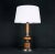 1970s Walnut and Chrome Table Lamp With White Lampshade, France 1970's For Sale - Image 5 of 5