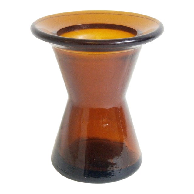 Dansk Jens Quistgaard Amber Hourglass Shaped Candle Holder Or Bud