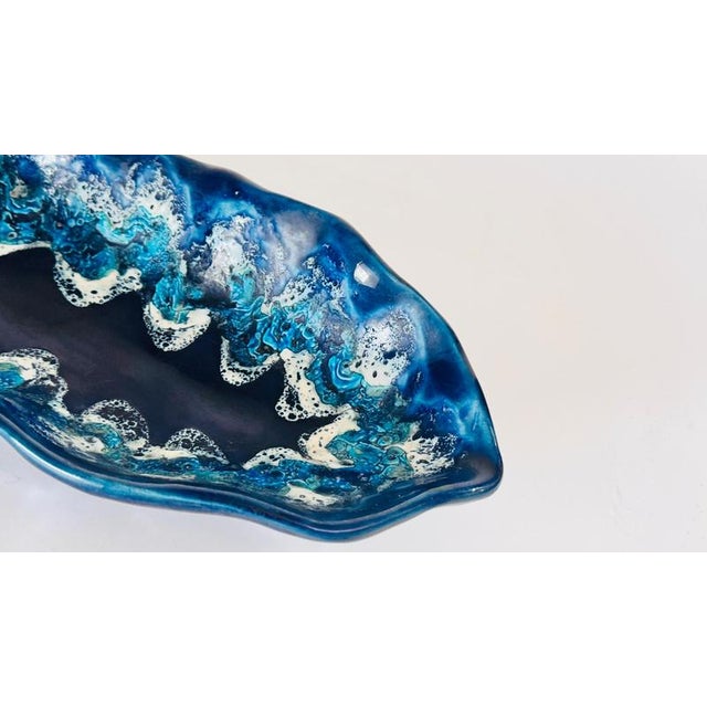 Large Ceramic Blue Vide Poche, France, 1960s For Sale - Image 6 of 11