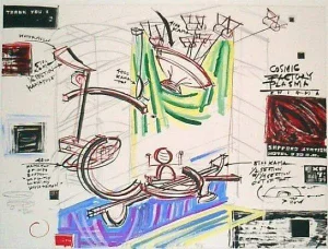 Peter Shire, Cosmic Factory Plasma Enigma (Purple, Blue , Green and Yellow), 1992