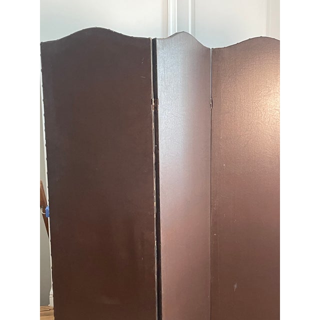 Paper Antique Italian Ponte Rialto Handpainted Parchment Leather Floor Screen For Sale - Image 7 of 18