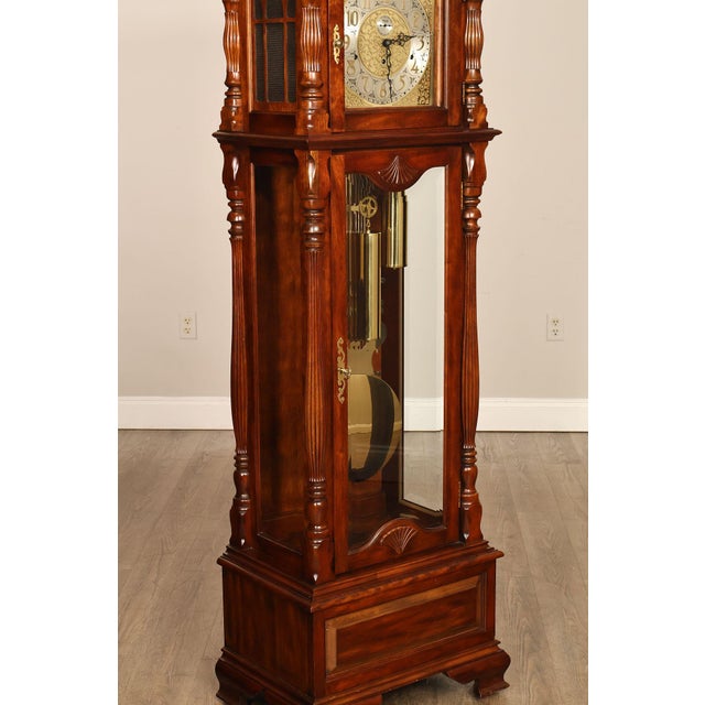 Ridgeway Traditional Cherry Grandfather Clock For Sale In Philadelphia - Image 6 of 18