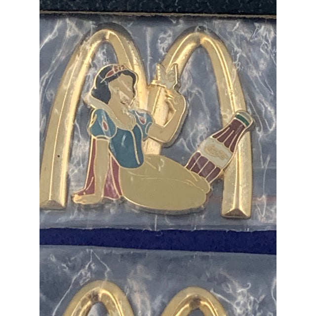Gold McDonalds Coca Cola Snow White and the 7 Dwarfs Promotional Lapel Pins For Sale - Image 8 of 10