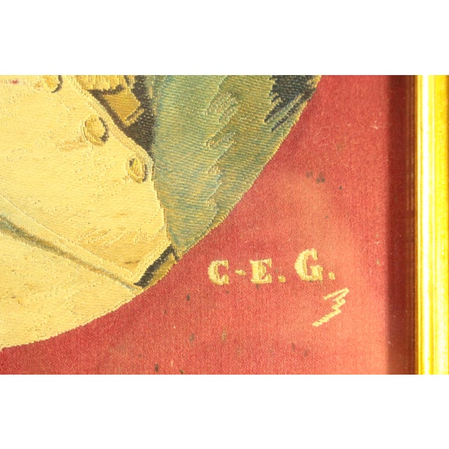 Wood Early 19th Century Christophe-Elie Gantillon Silk Work Portrait of Napoleon I, Framed For Sale - Image 7 of 12