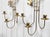 Metal Mid-Century Golden Foliage Wall Hanging Candle Sconces - a Pair For Sale - Image 7 of 8