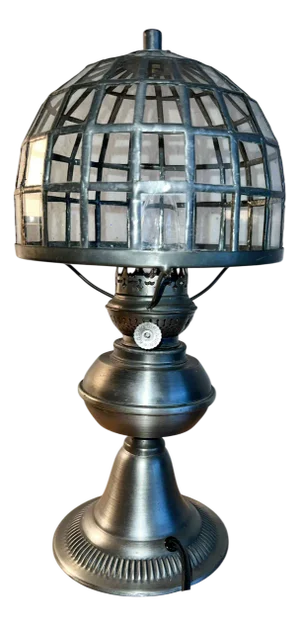 Tin Lead Crystal Table Lamp Cosmos Burner, 1968