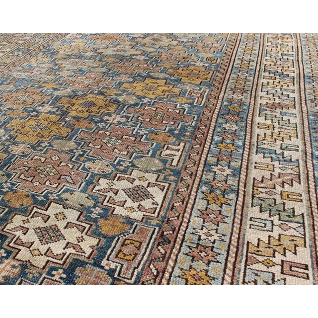 Late 19th Century 1900's Antique Shirvan Rug With All-Over, Blossoming Cross-Shaped Motifs For Sale - Image 5 of 7