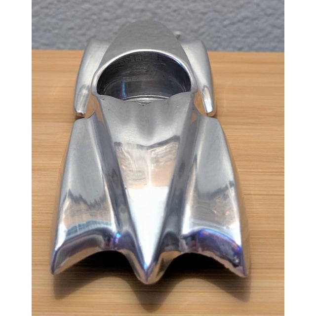 Vintage Cast Aluminum Roadster Car Ashtray Candle Holder Mid-Century Art Deco "P" Mark For Sale - Image 4 of 13
