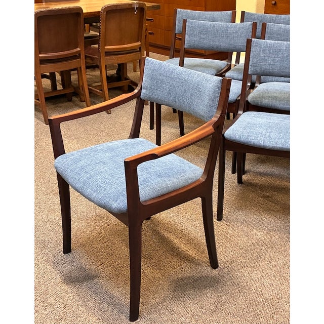 Mid-Century Modern Set of Ten Danish Modern Mahogany Framed Dining Chairs by Andels-Möbel-Magasinet, Denmark c.1960 For Sale - Image 3 of 11