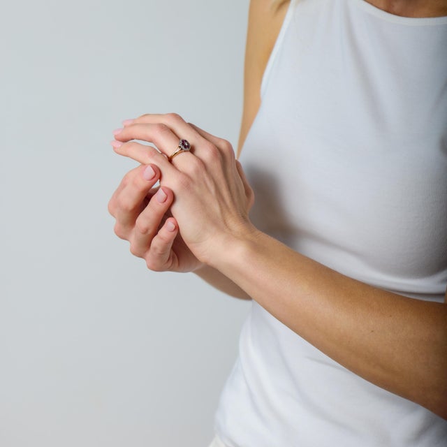 Late 19th Century Late 19th Century Victorian Ruby Diamond Cluster 18k Yellow Gold Silver Ring, Size 7.75 For Sale - Image 5 of 6