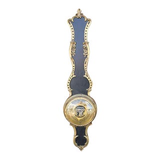 1950s Black Metal Barometer For Sale