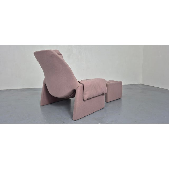 Textile Set of P60 Chair and Ottoman by Vittorio Introini for Saporiti, Italy, 1960s For Sale - Image 7 of 16