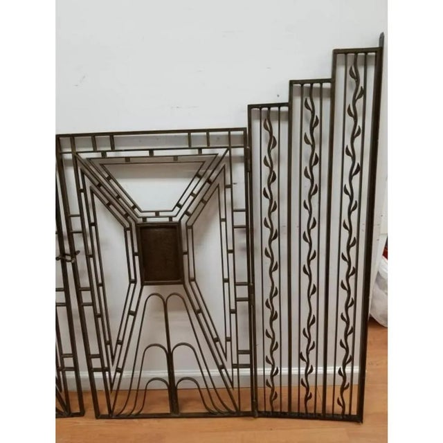 Art Deco Art Deco Wrought Iron Gates - a Pair For Sale - Image 3 of 11