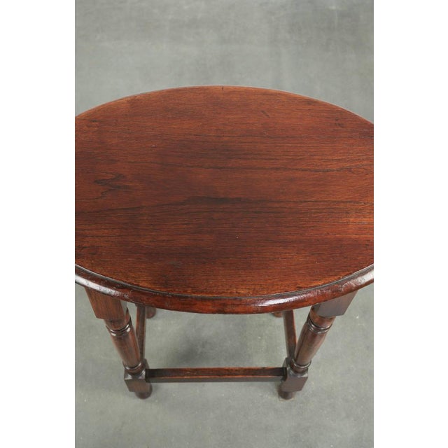 Antique English Oval Oak Side Table, Early 20th Century For Sale - Image 7 of 13