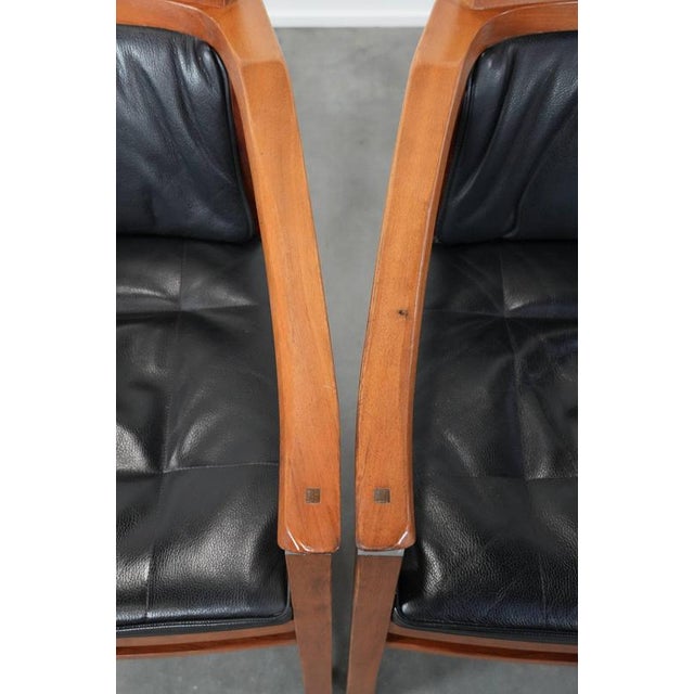 Art Deco Decoforma Series Dining Armchairs in Black Leather from Schuitema, Set of 4 For Sale - Image 11 of 18