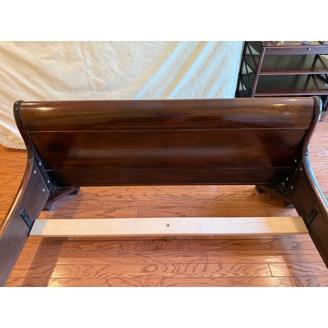 2000 - 2009 Stickley / E J Audi Mahogany Queen Sleigh Bed - Hampton Full Sheen Finish For Sale - Image 5 of 11