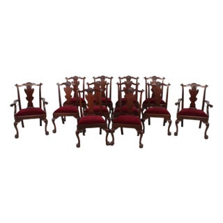 Set of 12 Henkel Harris Clawfoot Mahogany Dining Room Chairs For Sale