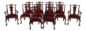 Set of 12 Henkel Harris Clawfoot Mahogany Dining Room Chairs