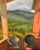 This was painted from a place I visited many times in Tuscany. A hilltop village, Montestigliano, which is an agritourismo...