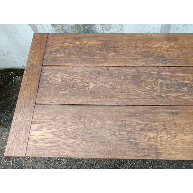 Rustic Oak Farmhouse Table For Sale - Image 11 of 18
