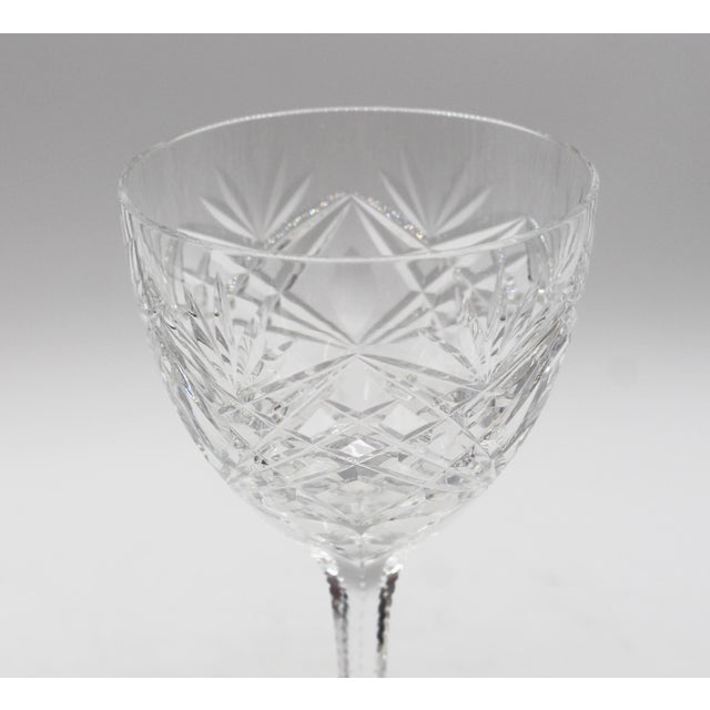 Early 20th Century Continental Antique Set of 8 Handblown and Cut Crystal Wine Glasses For Sale - Image 5 of 9