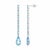 Metal Topaz Long Drop Earrings, Silver, Gold, Pair For Sale - Image 7 of 7