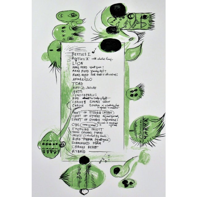 This artwork titled "Frontpiece to a Bestiary" from the suite "Bestiary and some Correspondences" 1968 is an original...