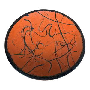 Stephen Fabrico Signed Ceramic Charger / Footed Bowl – Iridescent Glaze – Wall Hanging