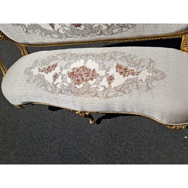 Victorian Gold Leaf French Style Victorian Settee/Sofa For Sale - Image 3 of 11