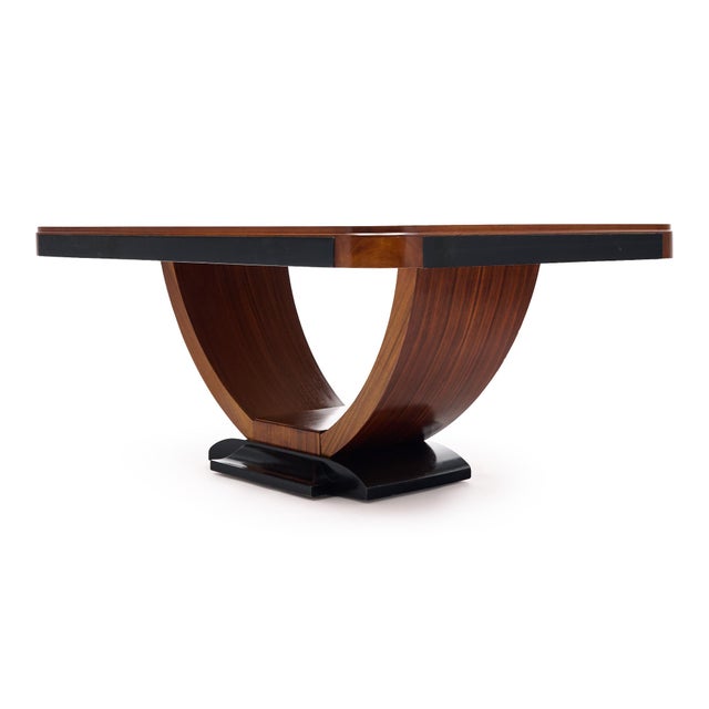 Brown Art Deco Period, French Vintage Dining Table, Rosewood For Sale - Image 8 of 9