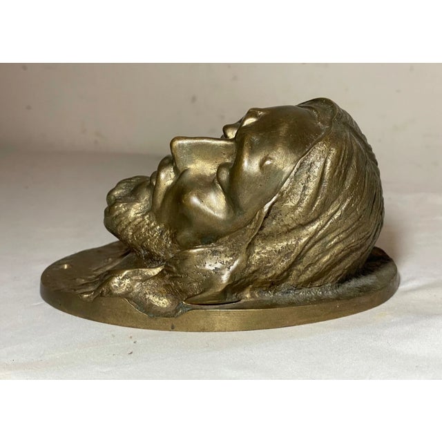 1940s 1940s Very Heavy Religious Jesus Christ Brass Wall Plaque Relief Sculpture Statue For Sale - Image 5 of 9