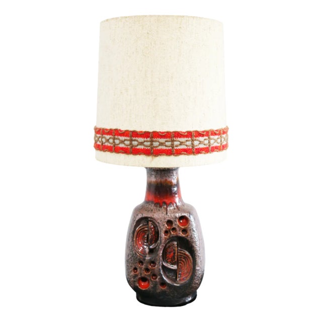 Fat Lava Ceramic Floor or Table Lamp, 1960s For Sale