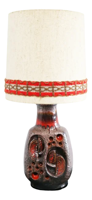 Fat Lava Ceramic Floor or Table Lamp, 1960s