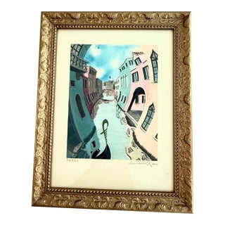 Vintage Venice Lithograph Signed and Numbered-Framed For Sale
